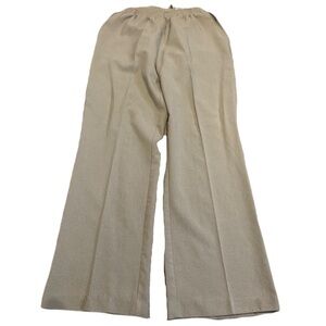 Vintage Tradition Wide Leg Trouser Pants | Size 12 | Khaki Beige | Elastic Waist